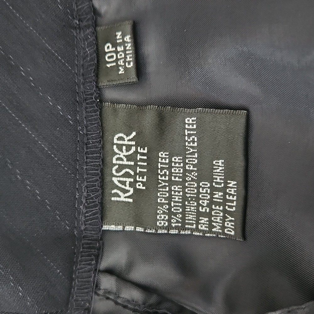 Kasper Petite 10P Navy Pinstripe Pant Suit Blazer & Trousers Career Professional - Picture 10 of 11